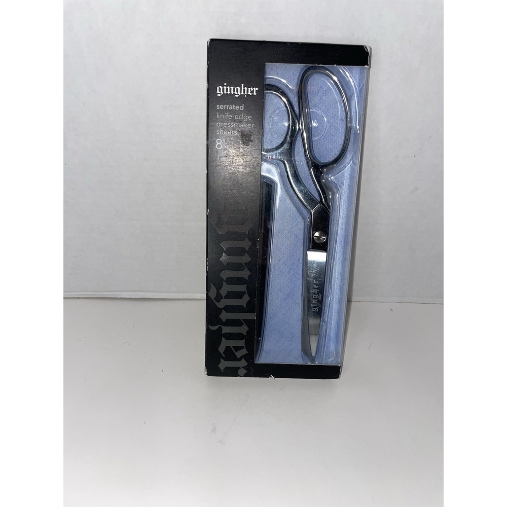 Gingher 8" Serrated Dressmaker's Fabric Scissors with Protective Sheath Italy
